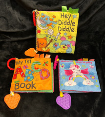 Playtex BABY SENSORY BOOK Lot 3, Unicorn, ABC, Nursery, Crinkle, Teether, Tags
