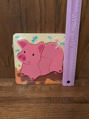 Wooden Pig 5 Piece Puzzle For Toddlers Kids Montessori Early Educational Toys
