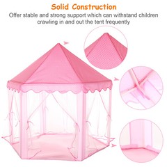 Girls Pink Princess Castle Tent Cute Playhouse Children Kids Play Tent Xmas Toys