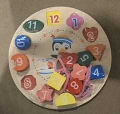 Children New Wooden Clock Puzzle Sorting Toy Gifts Toddler Kid Educational Toy