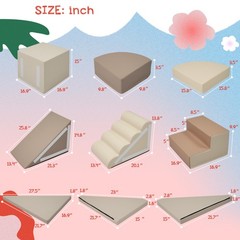 9-Piece Kids Climb & Crawl Soft Foam, Block Activity Play Set for Child