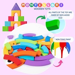 Montessori Wooden Puzzle Problem Solver Play Kit for Toddlers Pattern Blocks 3+