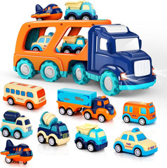 9 Pack Cars Toys for 2 3 4 5 Years Old Toddlers Boys and Girls Gift, Big Transpo