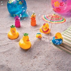 Beach Rubber Duckies – Set of 12 Fun Hawaiian Ducks for Car 2″, Yellow