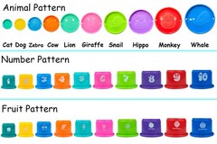 Ella Dream 17 PCs Multicolor Nesting and Stacking Cups Set, Small,