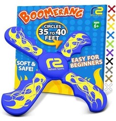 Fun Boomerang for Kids – Soft & Easy to Use – Outdoor Toys for Kids or Blue