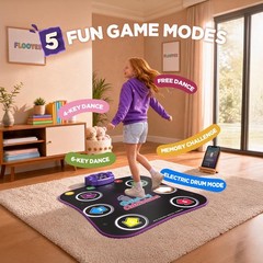 Dance Mat Toys for 3-12 Year Old Kids, Electronic Dance Pad with Light-up 6-B…