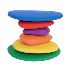 Sorting and Stacking Stones – 36 Plastic Pebbles in 6 Colors – Early Math Toy