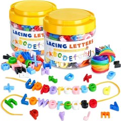 ABC Lacing Beads Set – Learning Activity for Kids, 10 Colors