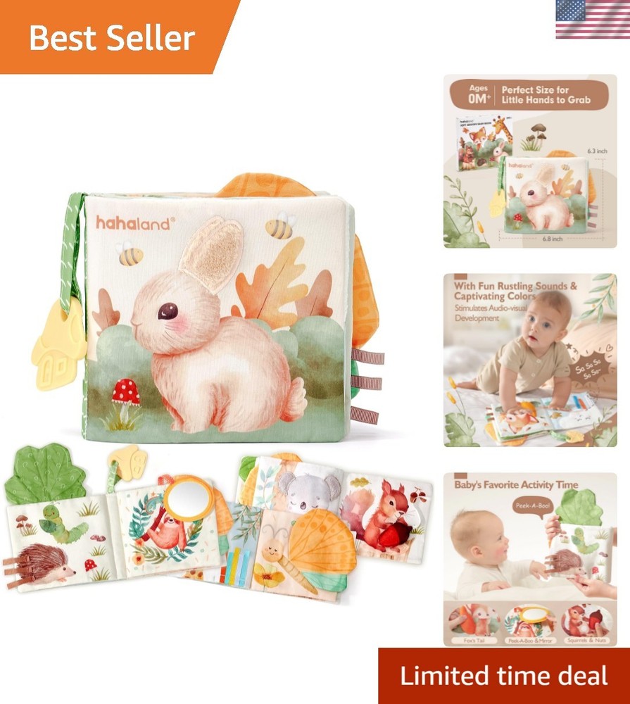 Baby Books 0-6 , Tummy Time Sensory Toys 6 to 12 Touch Feel Crinkle Book for…