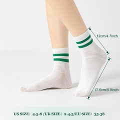 Fszsaa Novelty Socks For Women – Striped Retro Mini Crew Sporty Calf Casual C…