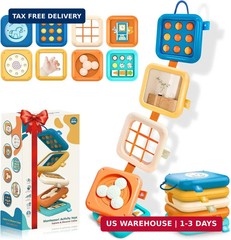 Montessori Busy Board for 1 Year Old, Airplane Toys for Babies 6-12 Months, Sens