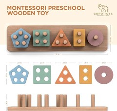 Eco-Friendly Montessori Shape Sorter – Engaging 20-Piece Puzzle for Safe Play