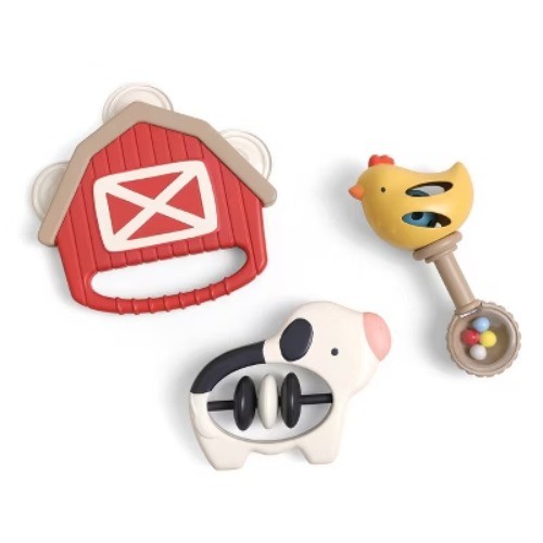Itzy Ritzy Itzy Jamboree Rhythm and Rattles Gift Set Farm – 3pc