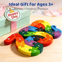 Ideal Gift: Montessori Snake Alphabet Puzzle for Preschool Learning Adventures