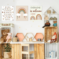 12 Pcs Rainbow Classroom Decor Boho Poster Elementary Bulletin Board Decorations