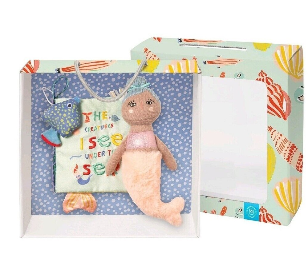 Manhattan Toy Under the Sea Gift Set Soft Book with Mermaid Soft Doll for Babies