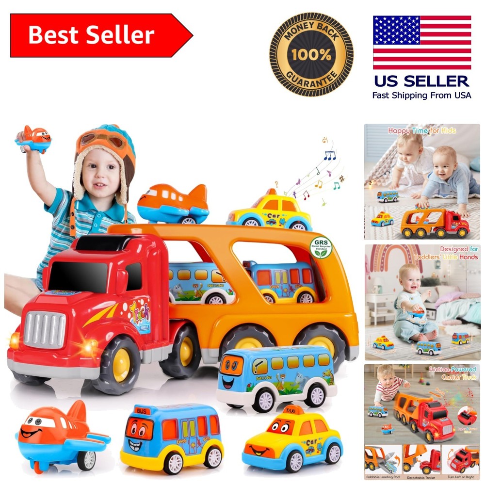 Portable 5-in-1 Toddler Transport Playset | Safe Non-Toxic Cars & Airplane Toys