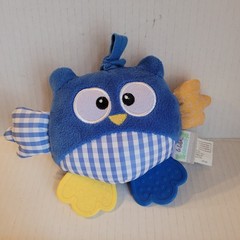 Le Bebe Favorite Owl Pull Down Wiggle Crinkle Teether Plush Stuffed Animal