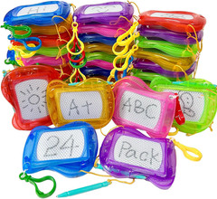 24 Pack Mini Magnetic Drawing Board Keychain for Backpack Erasable Sketch Toys B