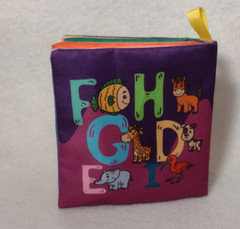 Soft Baby Book Fabric Cloth English Letter Alphabet Animal Crinkle Noise 4in.