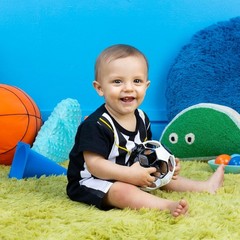Oball Grippin’ Goals Rattle Soccer Ball – Black & White, Easy-Grasp Toy for N…