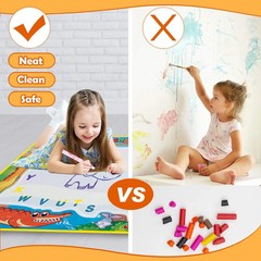 Magic Water Drawing Mat Reusable Doodle Painting Board with Pens Montessori 44+3