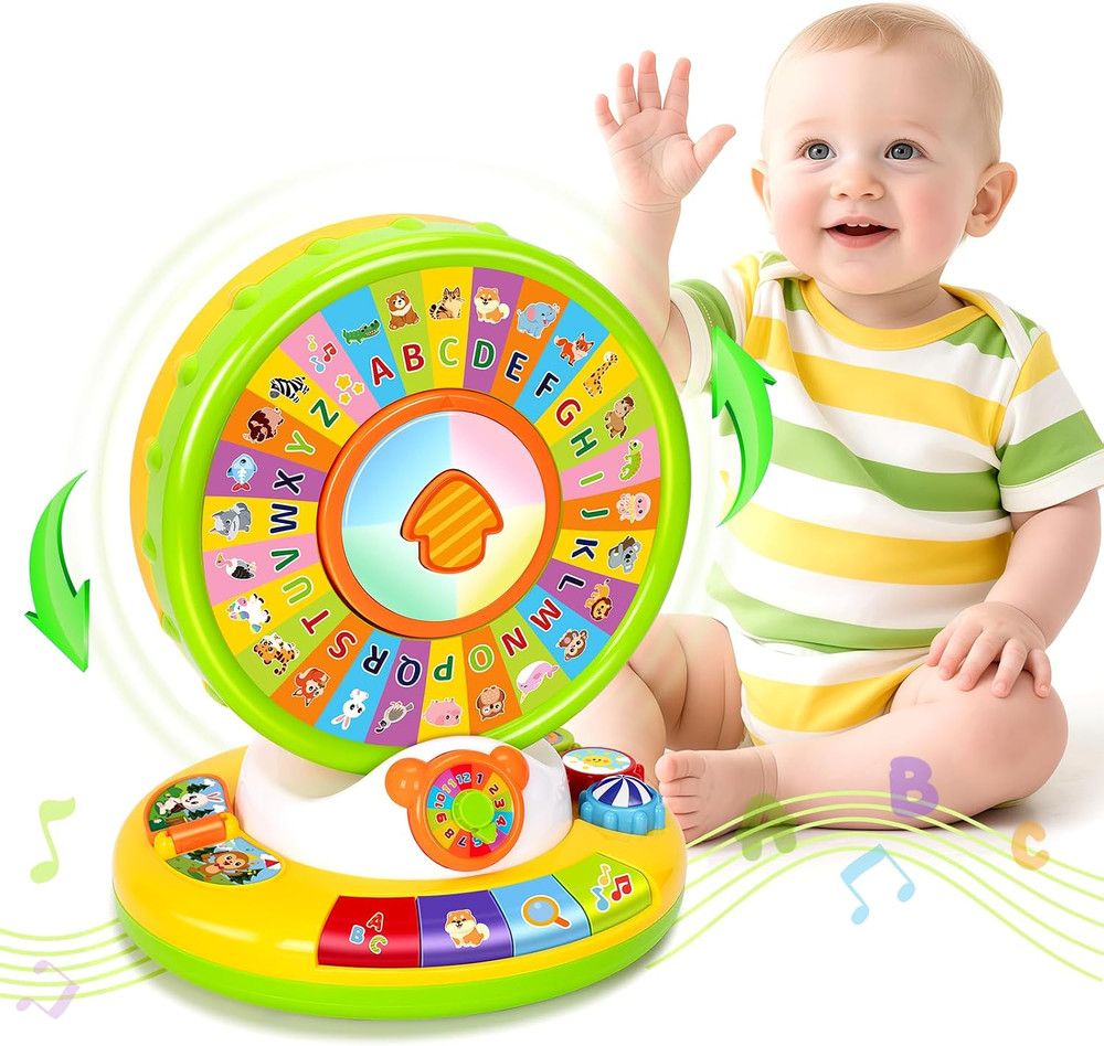 Toy for 1 2 3 Year Old Boys Girls, Spin and Sing Alphabet Baby Musical Learning