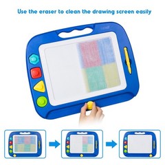 16 X 13 Inch Blue Writing Board Magnetic Stamps Erasable Drawing Pad For Kids