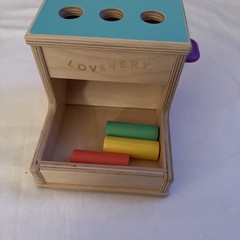 Lot Of 6 LOVEVERY Toys – 12-24 Mo. Peg Drop, Wooden Stacker, Ring Stacker – VG