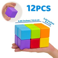 Magnetic Building Blocks Large, 1.65 inch Magnetic Stacking Cubes for Toddlers,
