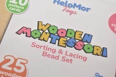 Hieoby Montessori Wooden Beads Sequencing Toy Set Stacking Blocks Pack Kit