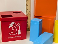 Johnson & Johnson Stack & Fit Shape Sorter Red Square Developmental Vintage