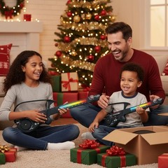 Stringless Guitar, Multi-Functional Electronic Guitar Toy Set, Musical Toy wi…