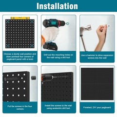 Peg Board Kit, Includes Pegboard and Accessories,with Hooks and Bins,Peg Boar…