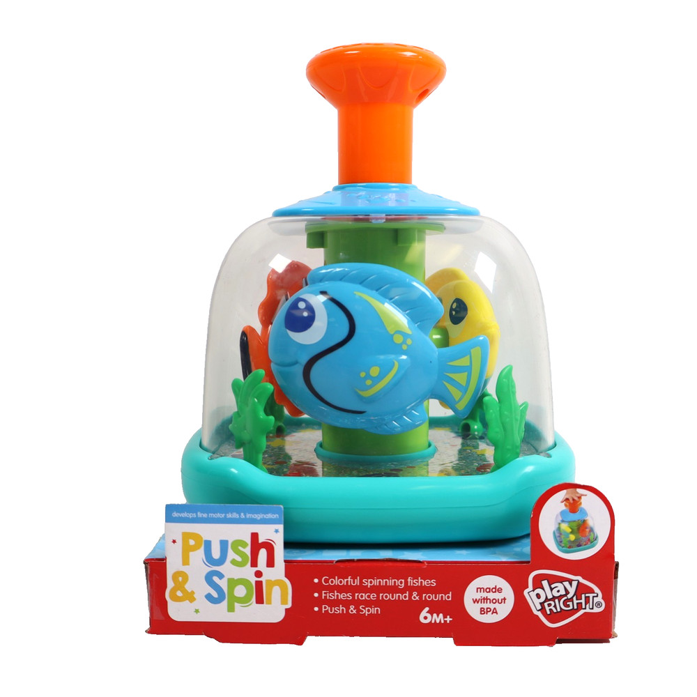 Playright Aquarium Push & SpinColorful Spinning Fishes 6M+ Baby Toy