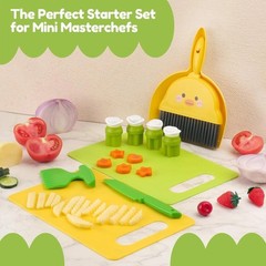 Complete Toddler Kitchen Toys Set: 20 Pcs with Safe Knives & Cleaning Tools