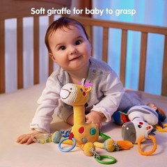 TUMAMA Hanging Toys, 16 inch Plush Animals Baby Rattle, Car Seat Stroller Toy…