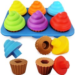 Cupcake Toy Toddler Learning Colors and Shape-Shape Medium, Rainbow