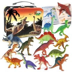 Dinosaur Toys for Kids 3-5-7-14 Realistic Plastic 14pc-Medium-MetalBox
