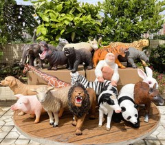 Kids Large 11-17″ Zoo Animals Soft Filled Rubber Jungle Animals Educational Toys