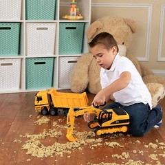 Excavator & Dump Truck Toy Set – 2 Construction Vehicles for Kids Ages 3+