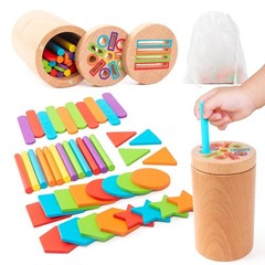 Wooden Toddler Toys 3-in-1 Fine Motor Skills Learning Set Montessori Education