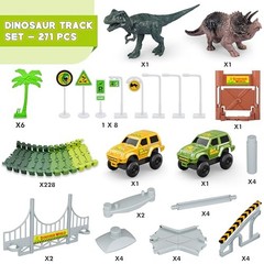 Dinosaur Tracks, 271 PCS Create A Dinosaur World Road Race Dinosaur Race Tracks