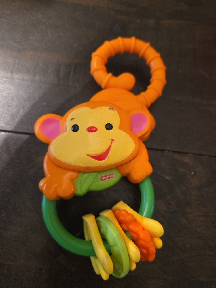 Rainforest Monkey Ring Activity Rattle Hanging Toy Fisher Price 2007