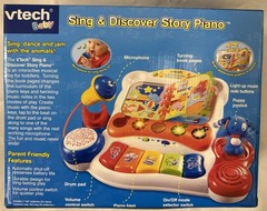 🎁 New! VTech Sing And Discover Story Piano Microphone Colors Music Song Animal