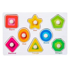 Montessori Wooden Puzzle Toy for Toddlers ABC Numbers Shapes Learning Board