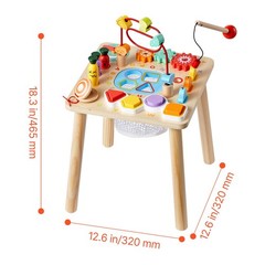 Montessori Activity Table for Toddler 1-3 Years Old,8 in 1 Wooden Desk