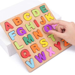 Alphabet Wooden Colourful Puzzle Educational Learning Toy Montessori Teaching US