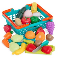 – Play Food for Toddlers with Farmers Market Basket and Chopping Board, Toy F…